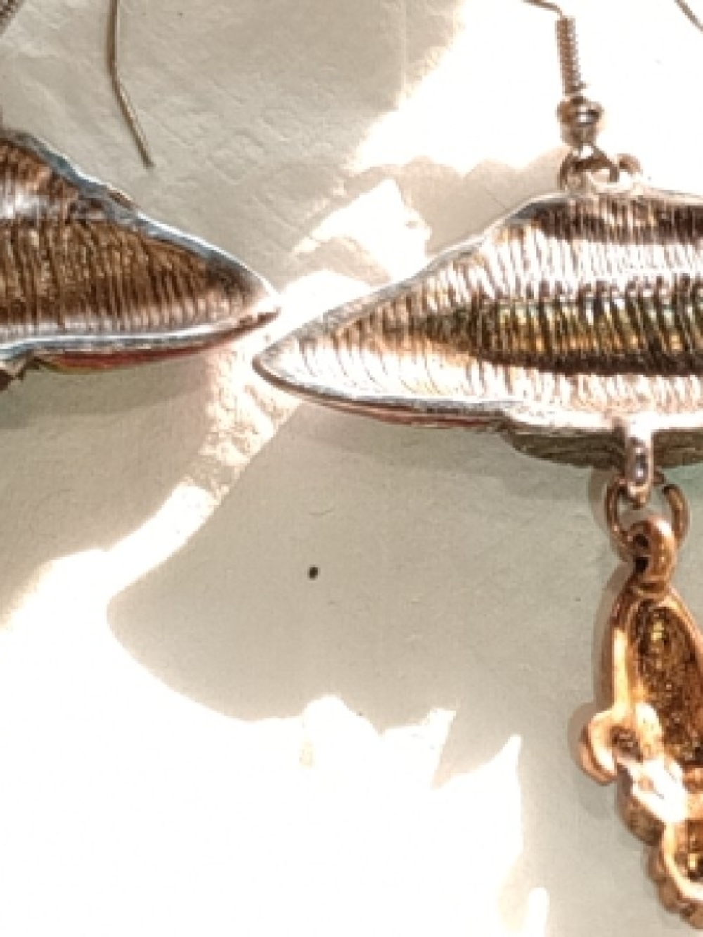 Vintage Multicolor Glitter UFO and Rocket Drop Earrings MCM Mid-century Modern - Picture 3 of 10